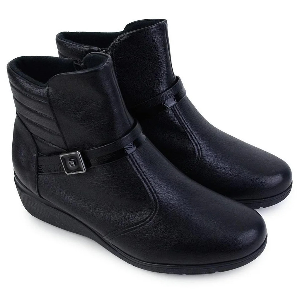 Bota Feminina Piccadilly Maxi Anabela Preto - 117136-01