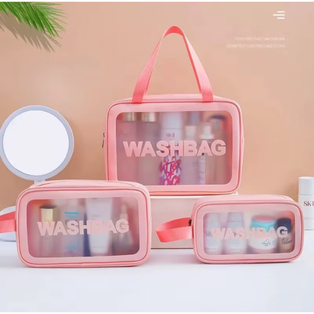 Necessaire Estojo Organizadora Para Maquiagem, Cosmeticos E Viagem Bag Impermeavél Transparente Portatil
