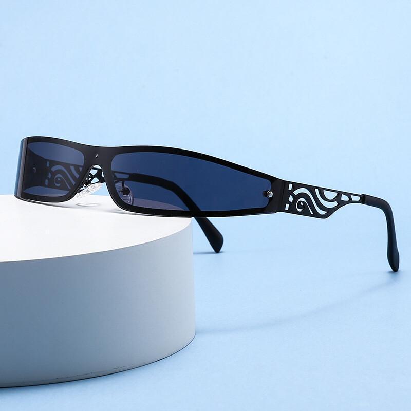 Óculos de Sol Estilo Y2K para Homens e Mulheres, Óculos de Sol Punk Europeus e Americanos de Peça Única, Óculos de Sol M