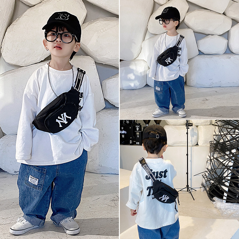 Crianças sacos influenciador moda meninos bebê mensageiro saco na moda legal estilo ocidental menino saco de peito menin