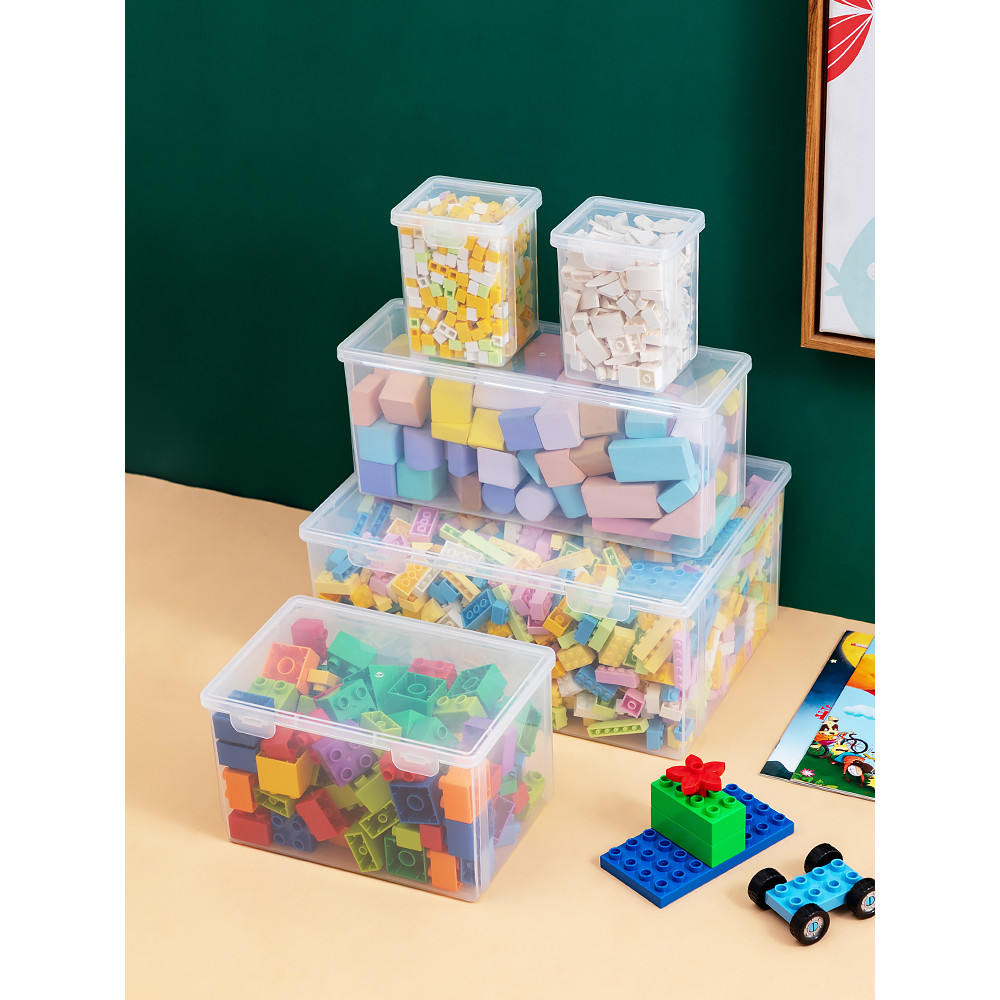 Lego caixa de armazenamento de brinquedos pequena partícula bloco de construção caixa de armazenamento crianças montagem