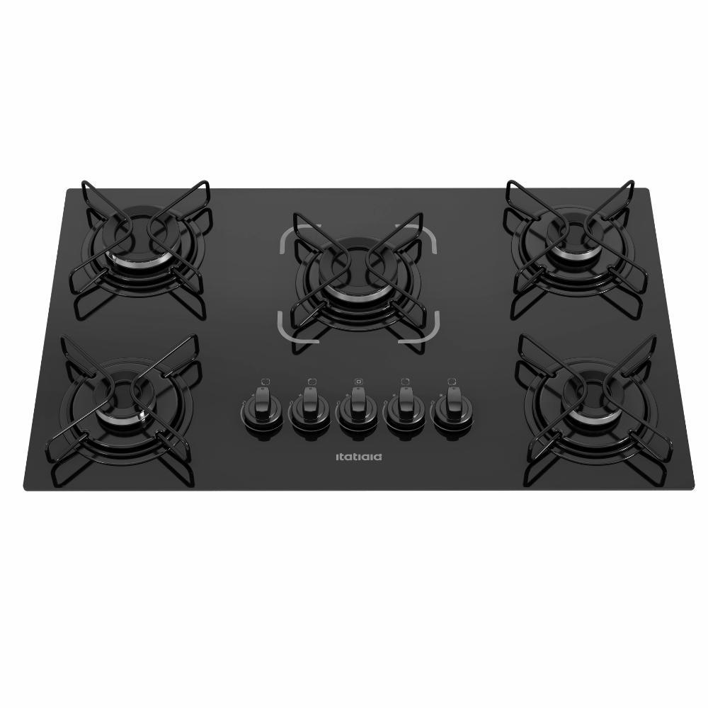 Cooktop Itatiaia Essencial 5 Bocas Vidro Temperado Preto Bivolt