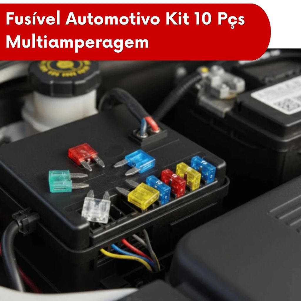 Kit Fusível Automotivo Sortido 5A a 30A Proteção Elétrica Carro Moto Kit 20 40 60 80 Unidades