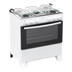 Fogo Atlas Milo 5 Bocas Automtico Mesa de Inox 82 Litros