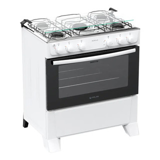 Fogo Atlas Milo 5 Bocas Automtico Mesa de Inox 82 Litros