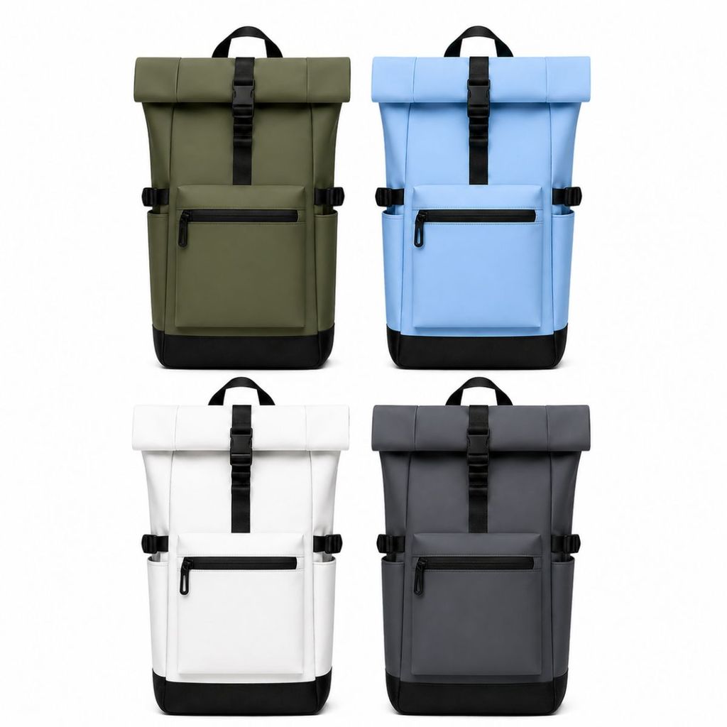 Mochila Impermeável Roll Top Notebook Viagem Trabalho Masculina Feminina Grande Resistente Trabalho