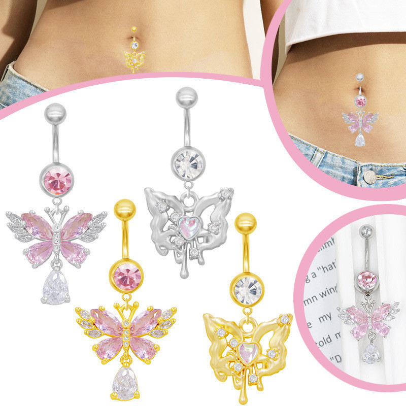 piercing umbigo bijuterias femininas ✻Gabe Europa América Cross-Border Aço Inoxidável Punção Umbigo Ambiente Fantasma Bo