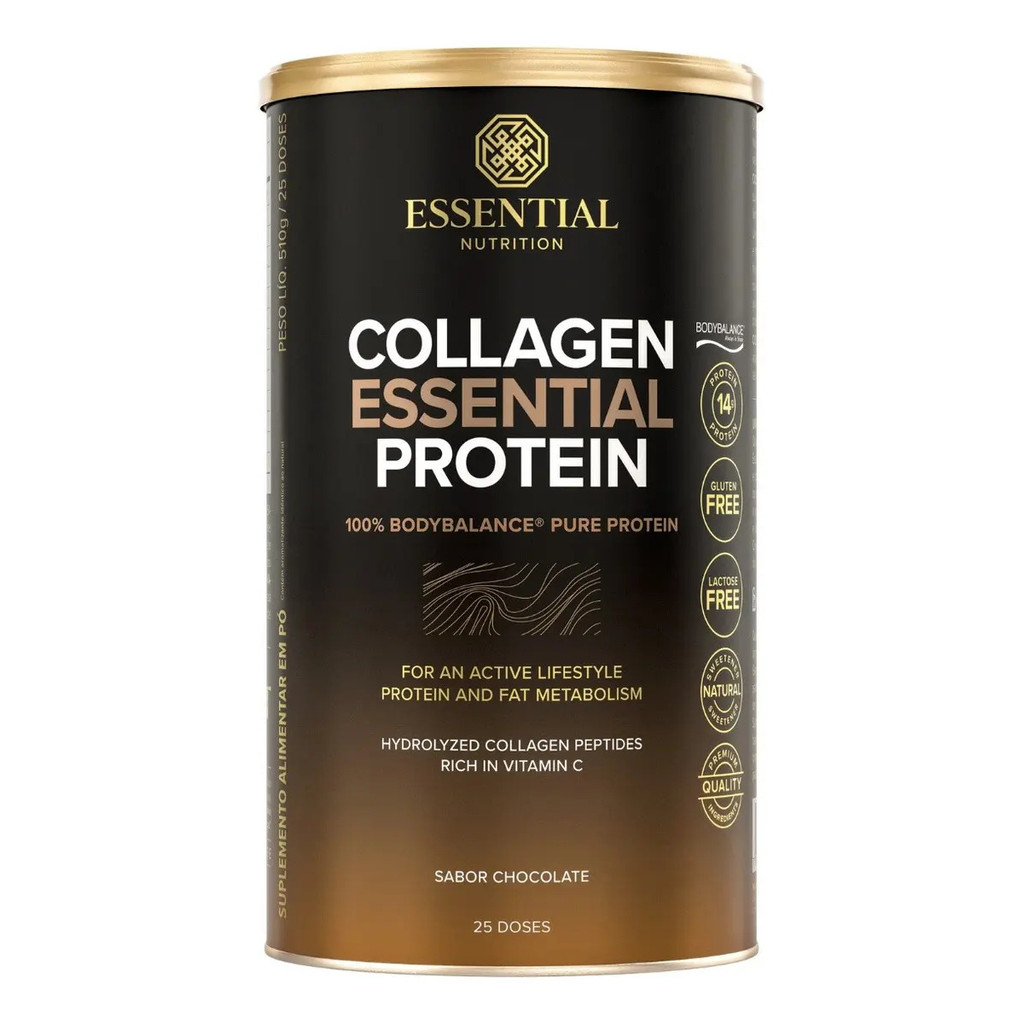 Collagen Essential Protein Chocolate Trufado Lata 510g/25Ds Essential Nutrition
