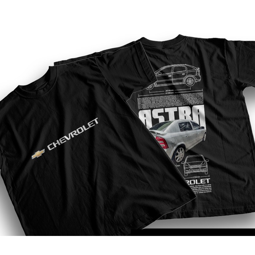 Camiseta Chevrolet Astra, Carros Clássicos, Automobilismo, Velocidade, 100% Algodão