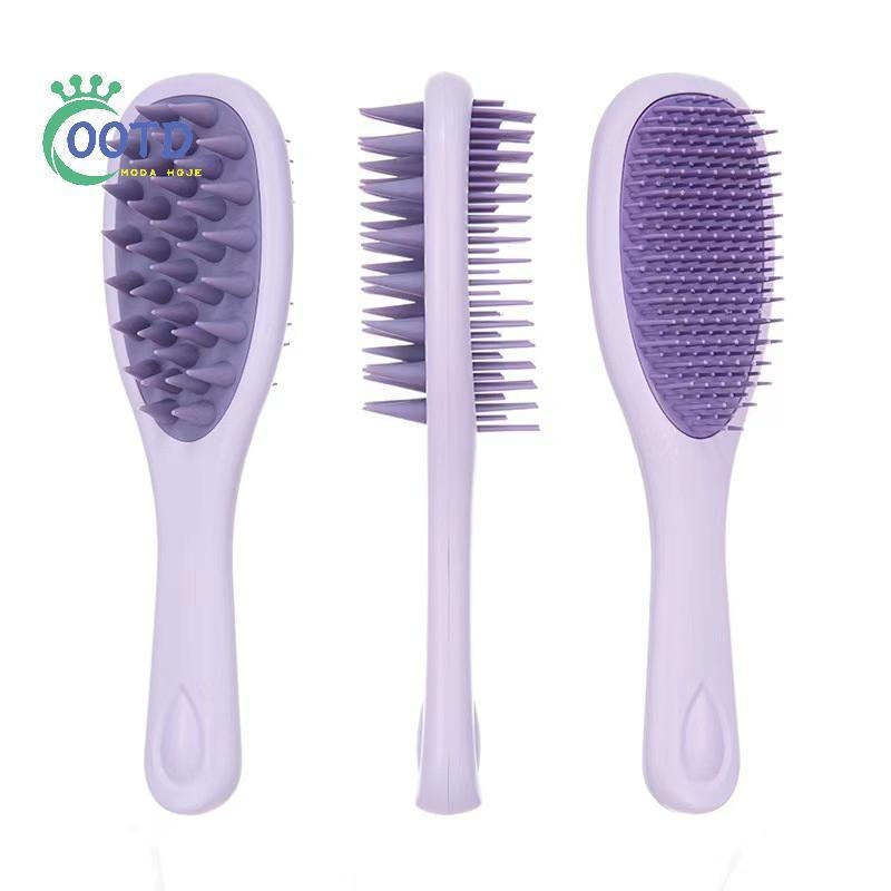 Moda Hoje 2 Em 1 Shampoo E Escova Dupla Face De Cabo Longo Silicone Couro Cabeludo Massagem Lavagem De Cabelo Massageado