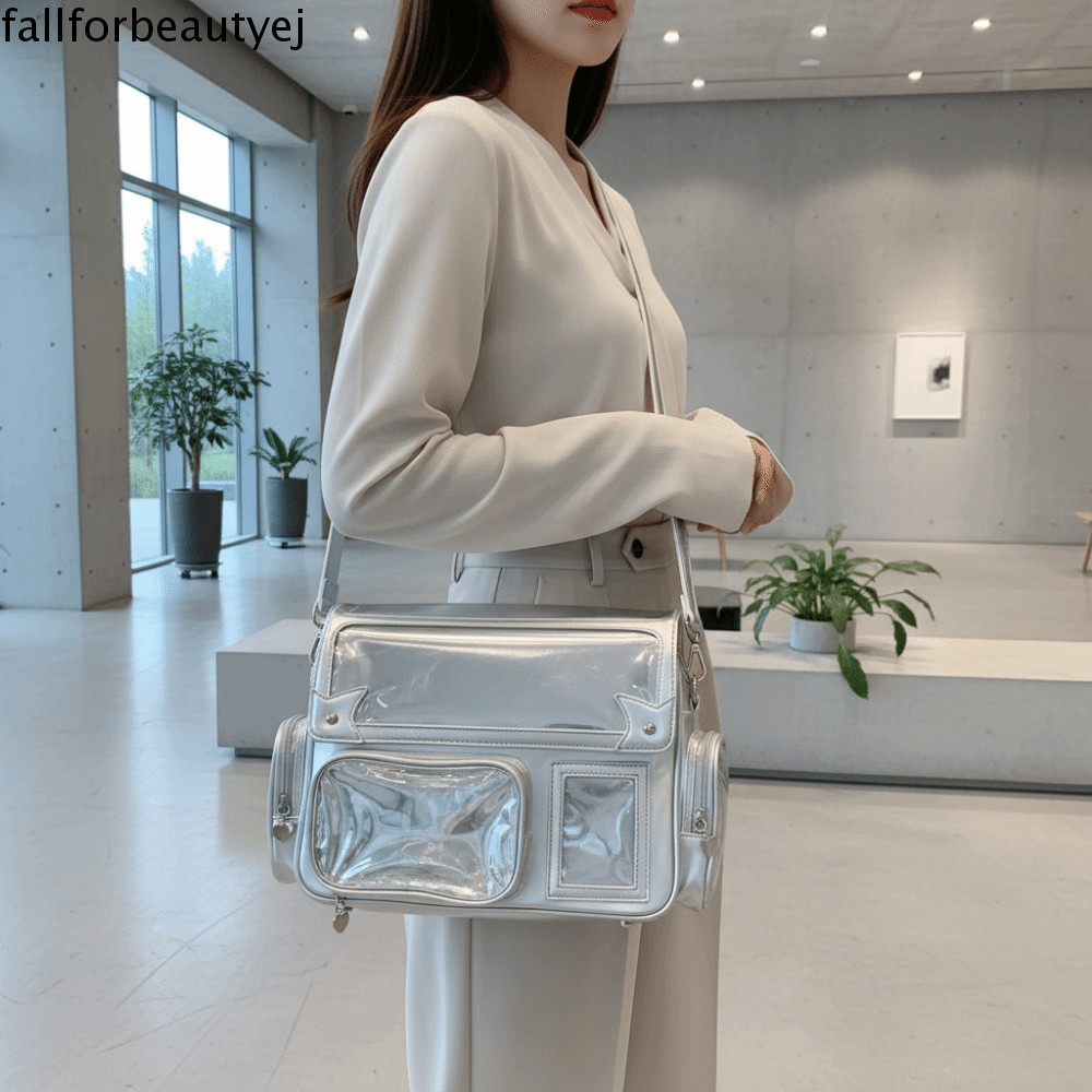 Mochila Ita Conversível FALLFORBEAUTYEJ , Bolsa Uniforme Kawaii De Cor Sólida Transparente , Estilo Japonês