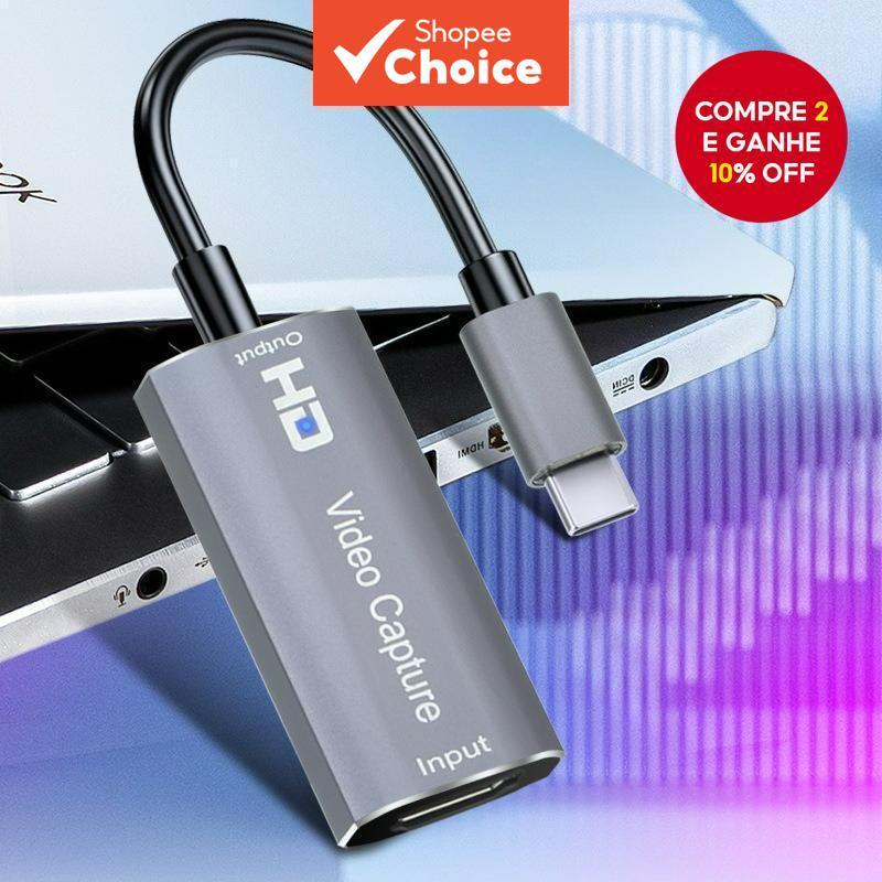 Placa De Captura De Jogo 4K HDMI Para USB-C 1080P Caixa De Gravação Vídeo PC Com Interruptor De Transmissão Ao Vivo