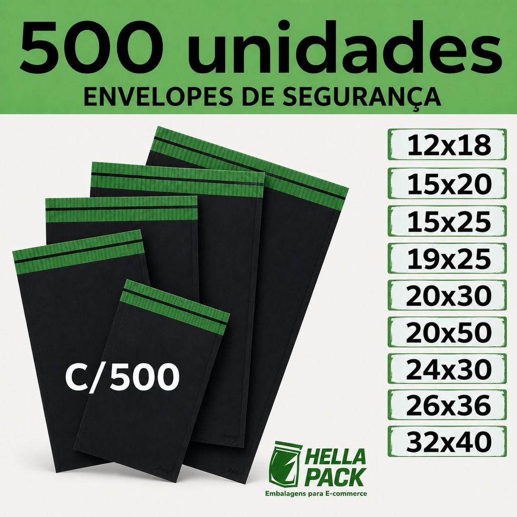 Kit 500 Envelopes Segurança Embalagem De Envio Saco Inviolável Saquinho Correios Envelope Plástico para Envio medidas
