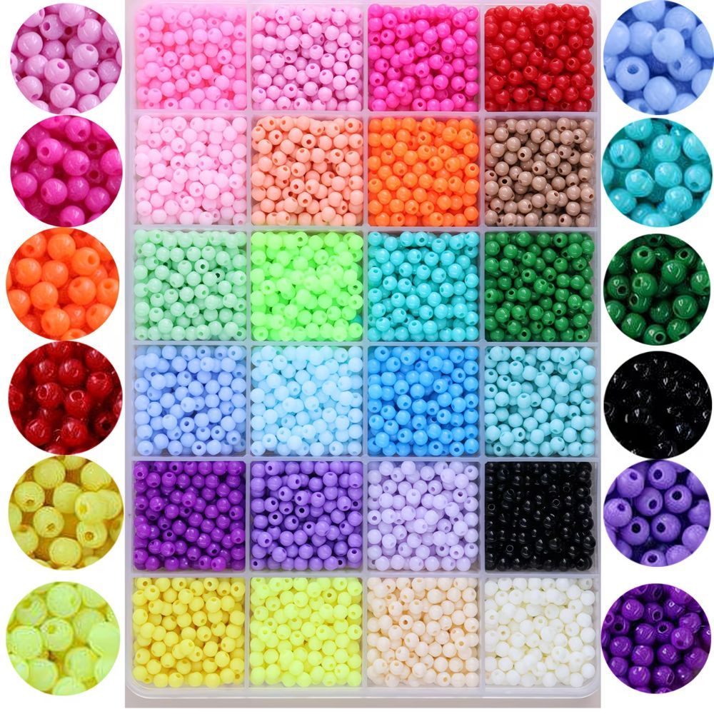 Miçangas 4MM 100% ABS até 600 peças p/ bijuteria, colar, pulseira brinco, terço e artesanato
