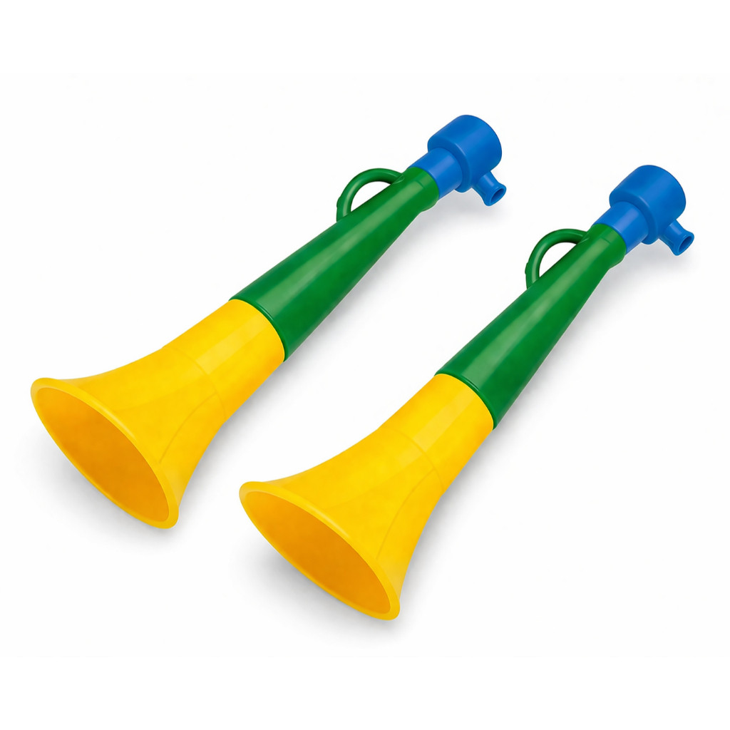 Kit Duplo Cornetas Nº 3 29cm Som Alto Torcida Festa Diversão | Líder Brinquedos