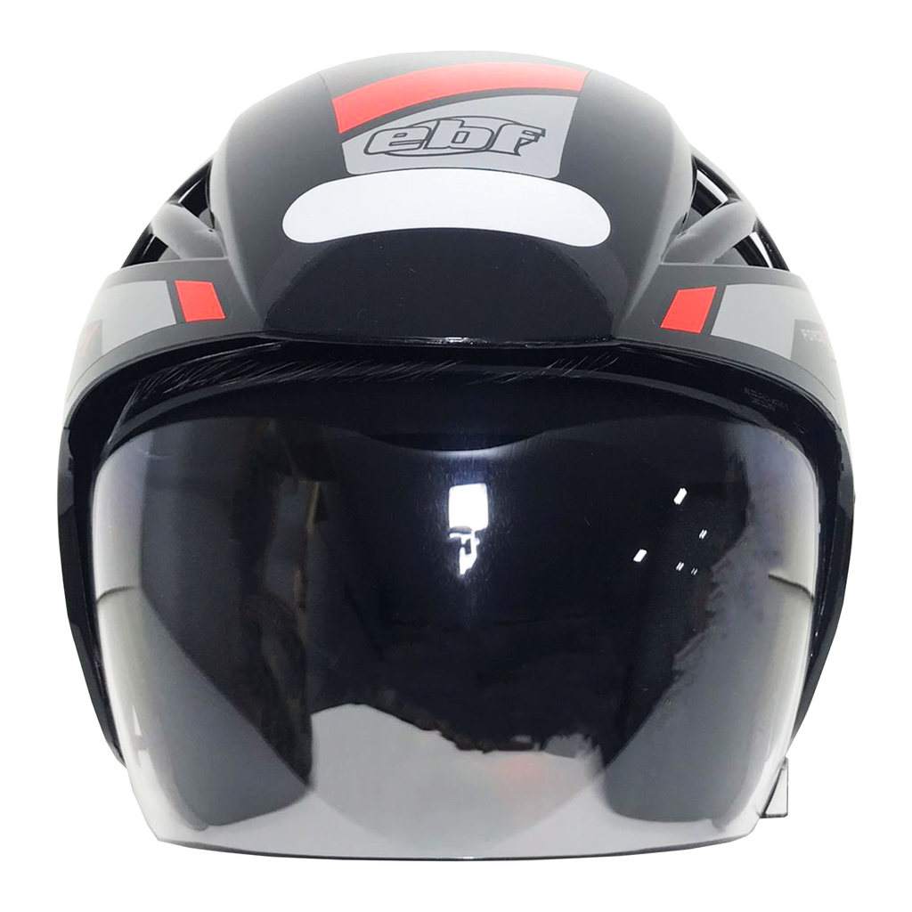 Capacet Aberto Preto e Vermelho Ebf Thunder Force X