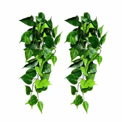 Kit 2 Planta Artificial Jiboia Pendente Verde Realista Decor