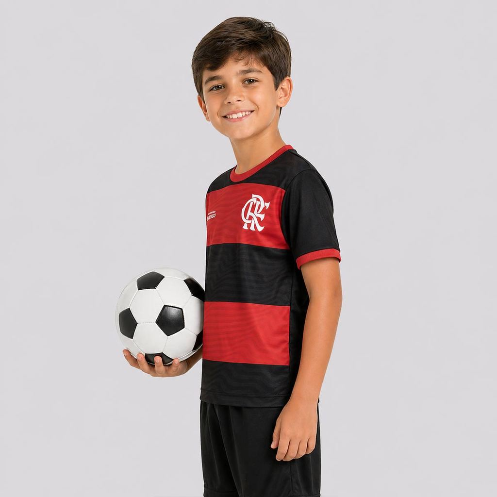 Camisa Flamengo Emoção Juvenil Listrada 10 De Arrascaeta · foto 2