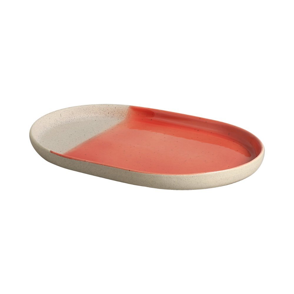 Travessa Pequena Colorize 30,5cm Coral Cerâmica Scalla