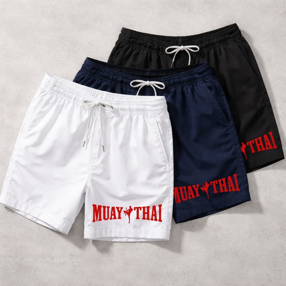 Kit 3 Short Tactel Bemuda Masculina Seca Rápido Confortável Luta Golpe Muay Thai
