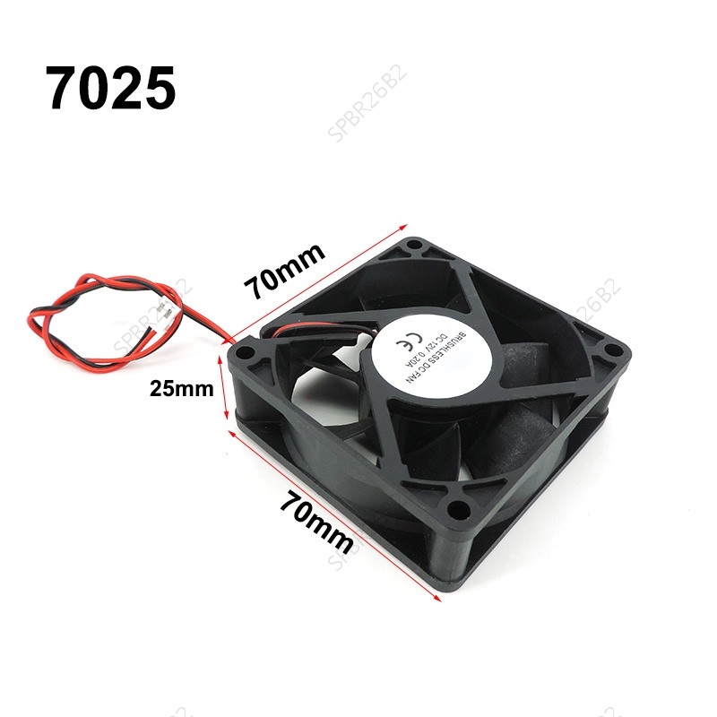 2 Pinos 7025 70MM 70 * 25MM DC 5V 12V 24V Ventilador De Resfriamento Com Rolamento De Manga BR26B2