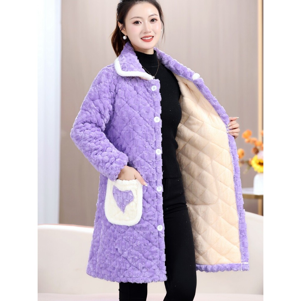 W inverno novo estilo forro de lã engrossado casaco feminino de comprimento médio acolchoado quente solto tamanho grande