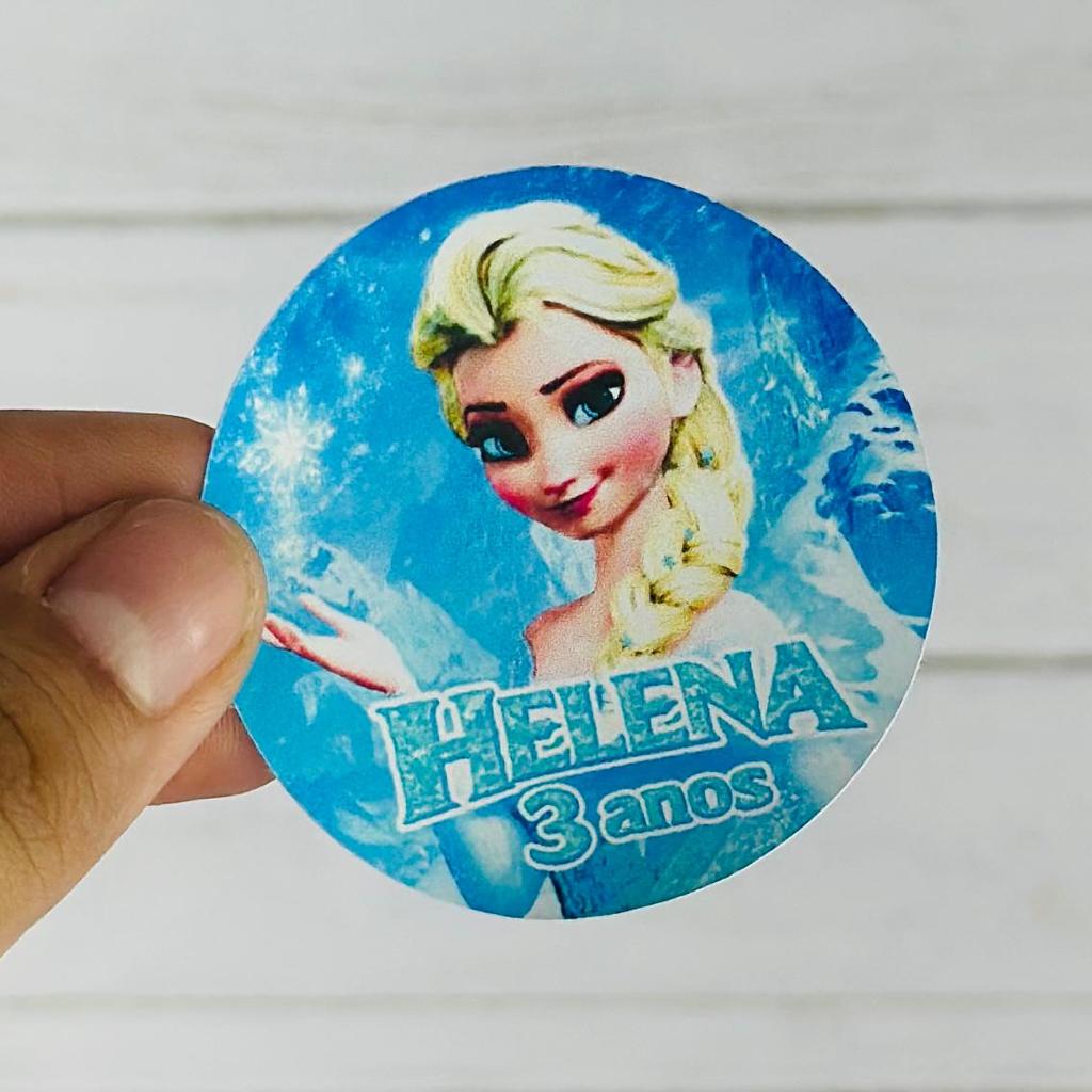 Adesivos Frozen Personalizados Com Nome 5x5 cm Lembrancinha Aniversário Infantil Decoração Mimos