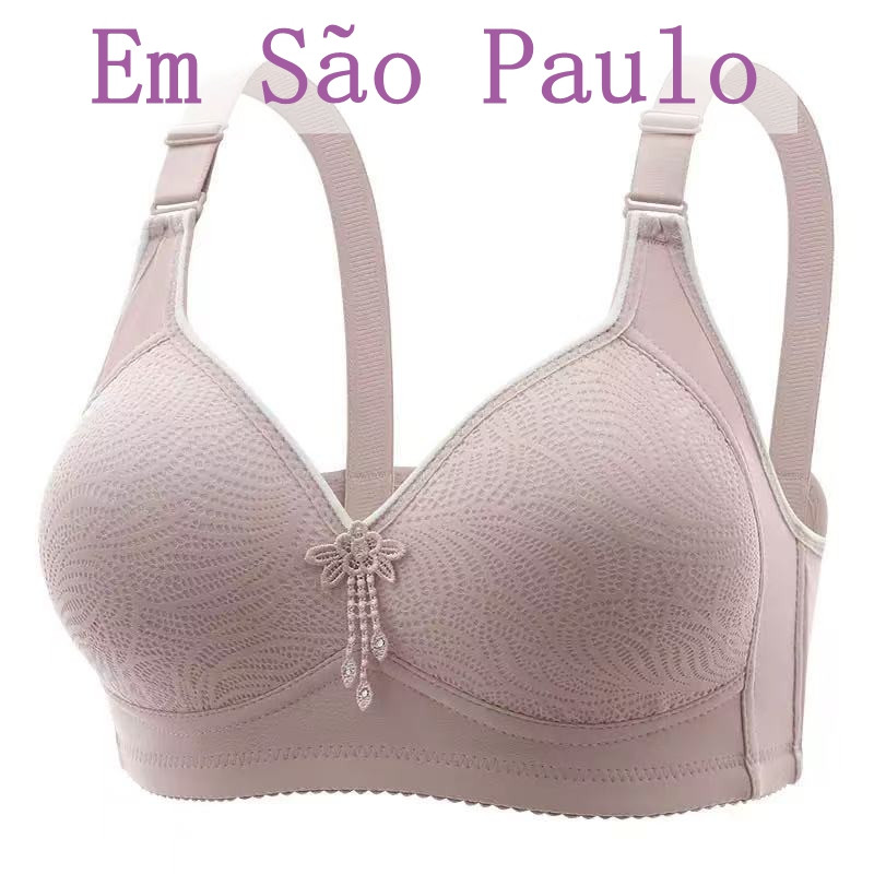 Sutiã Nova Lingerie De Renda Sexy Flor Sem Fio Esponja Copo Mãe plus Size
