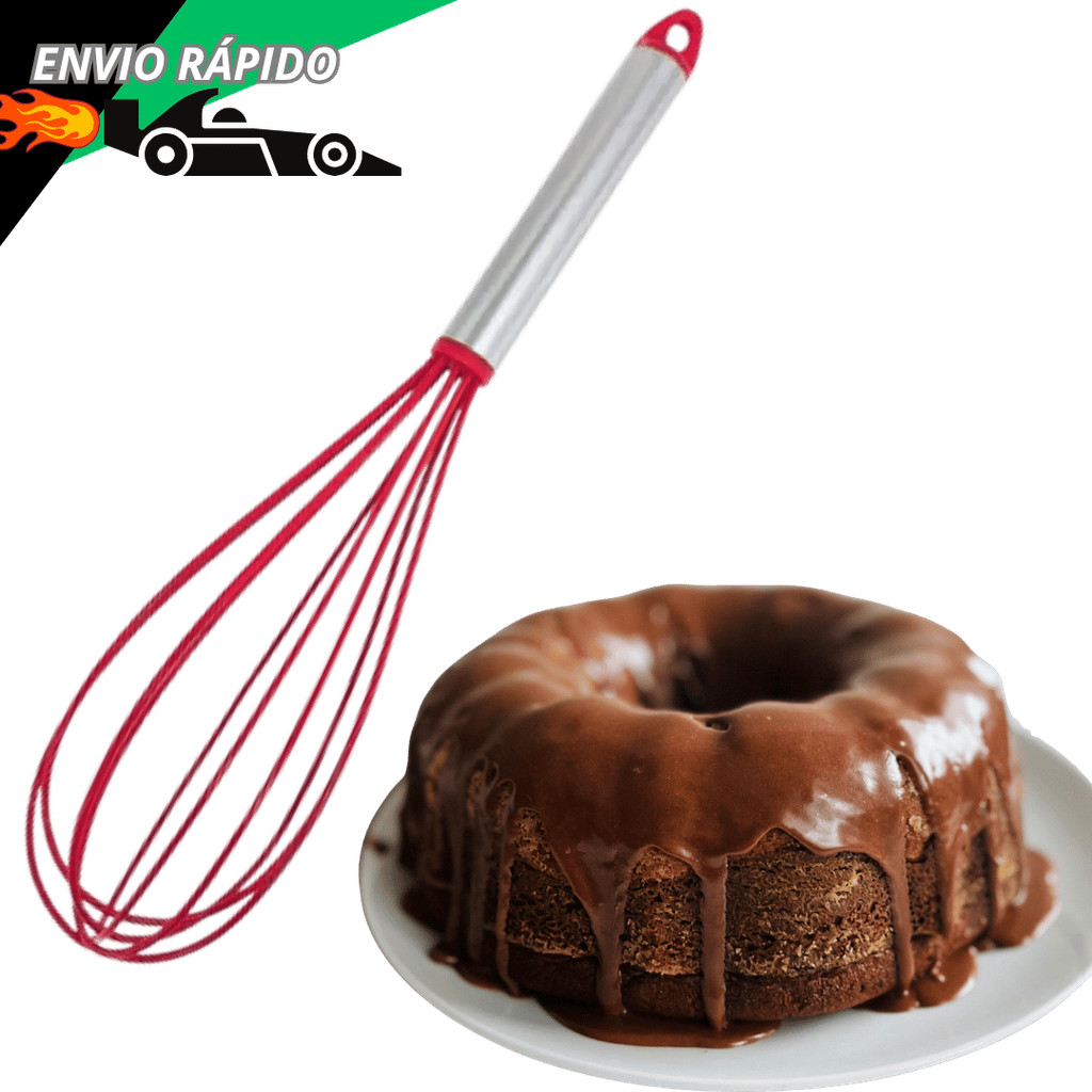 Fue Batedor Ovos De Silicone  Fouet Misturador Para Confeitaria Bolos Torta Dia das Mães
