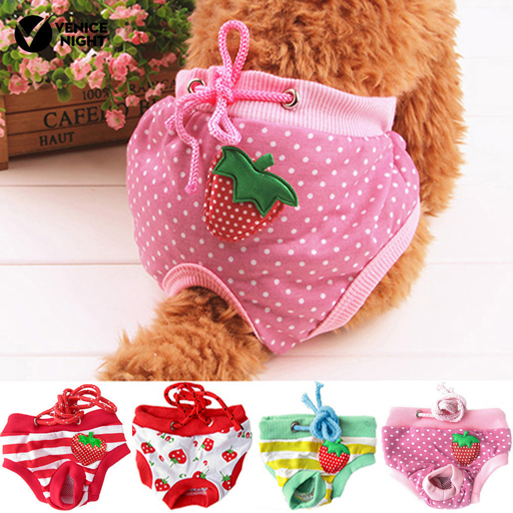 Feminino Cão De Estimação Filhote De Cachorro Fralda Calças Fisiológicas Sanitário Curto Calcinha Roupa Interior M/L/XL