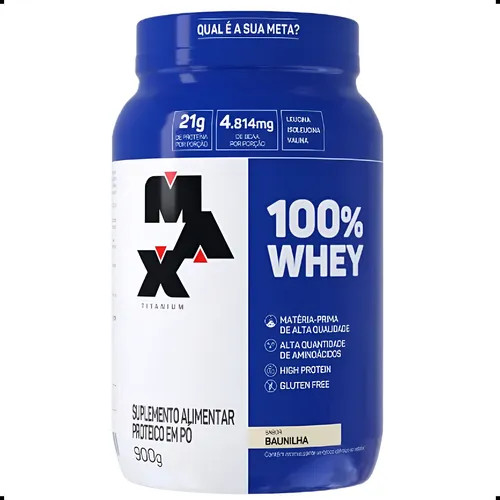 Whey 100% Baunilha 900g Max Titanium
