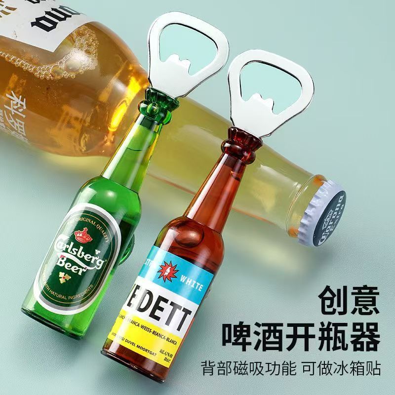 Criativo abridor de garrafa de cerveja magnético multifuncional geladeira adesivo portátil abridor de garrafa de cerveja