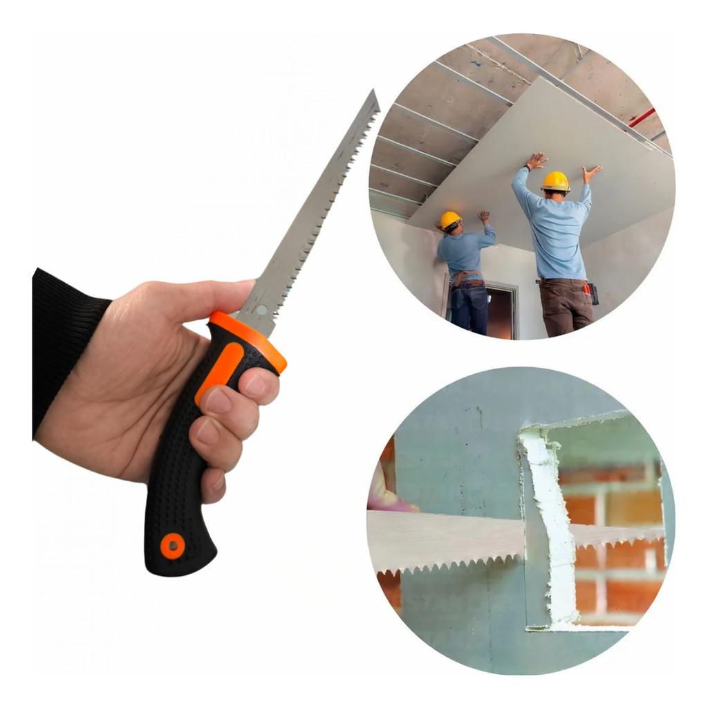 Serrote Serra Mão 7” Drywall Gesso Acartonado Cabo Borracha Antiderrapante Madeira
