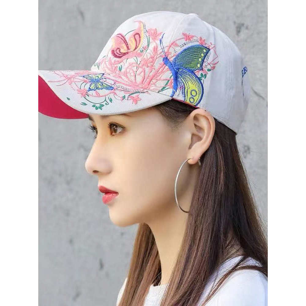 Chapéu feminino verão versão coreana na moda boné de pico na moda marca ins chapéu de sol rosa vermelho macio topo verão