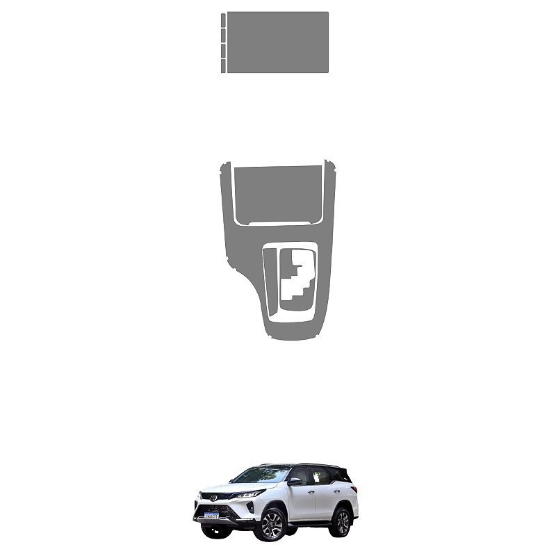 Película PPF Proteção Kit Console Central Multimídia Toyota SW4 SRX Platinum 2024 2025 Transparente TPU
