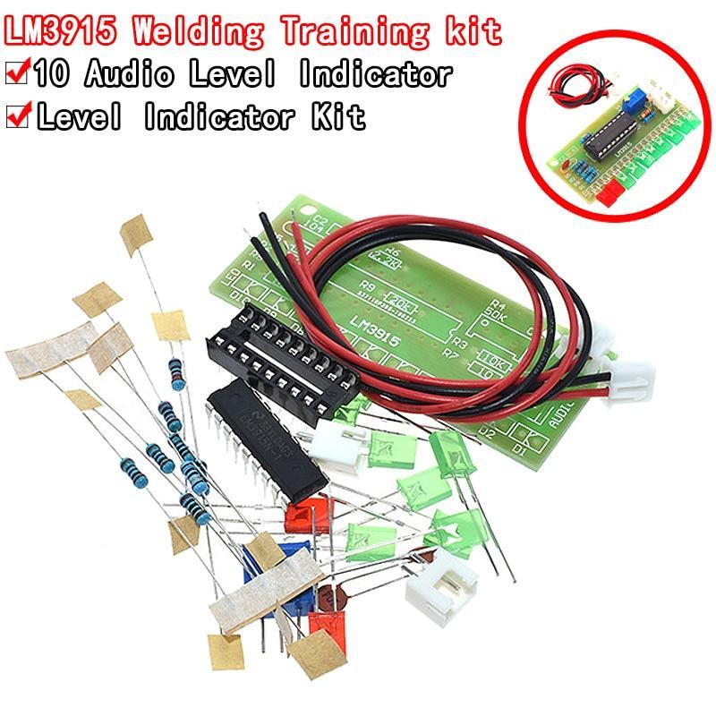 LM3915 DC 9V-12V 10 LED Kit Indicador De Nível De Analisador De Espectro De Áudio E Som DIY Electoronics