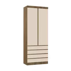 Guarda Roupa Modulado Veneza 2 Portas de Bater 4 Gavetas Avelã Pf-arenas Pf MDP