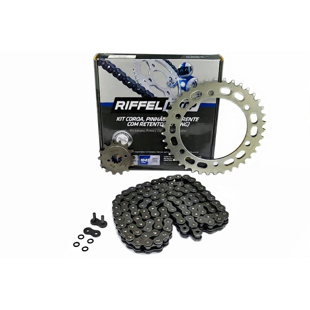 KIT RELAÇÃO RIFFEL TRANSMISSÃO PARA HONDA XR300 TORNADO COM RETENTOR