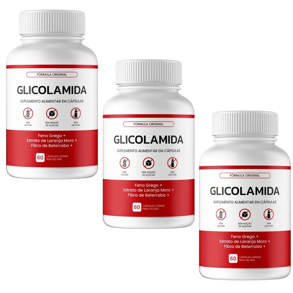 Kit 3 Potes Glicolamida Natural 60 Cápsulas Tratamento 3 Meses - Formula Avançada - Envio Imediato