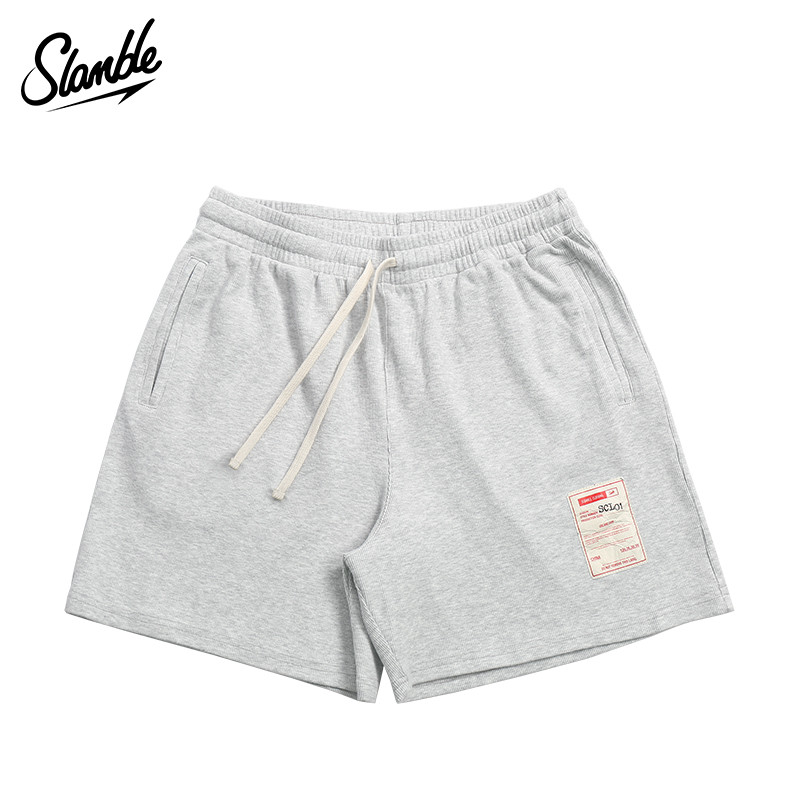 SLAMBLE verão angustiado lavado rosqueado Shorts masculino feminino solto esportes lazer americano quarto rua Wear ins