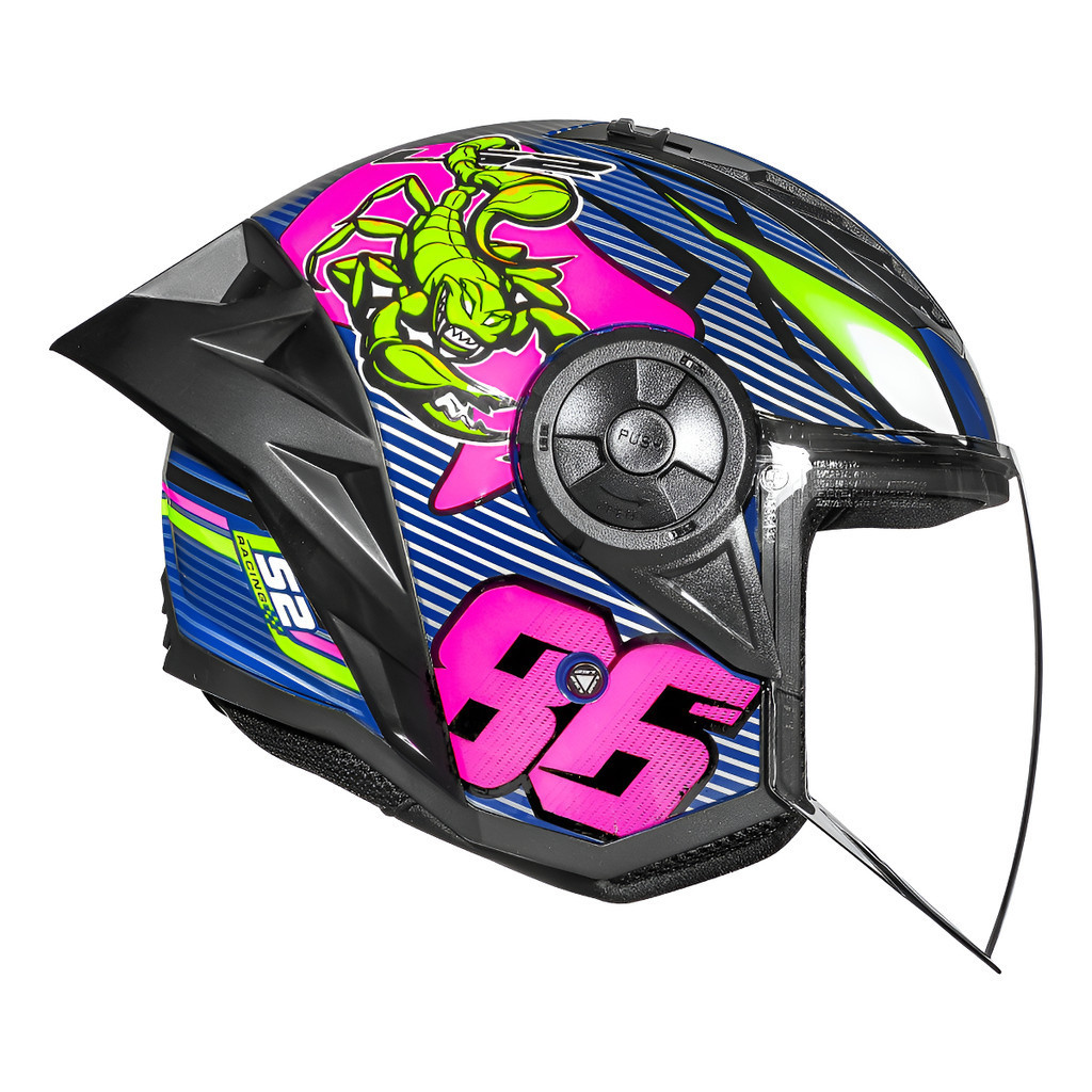 Capacete Ls2 Airflow Ii Sting Azul Tamanho Do Capacete 56 Brilhante