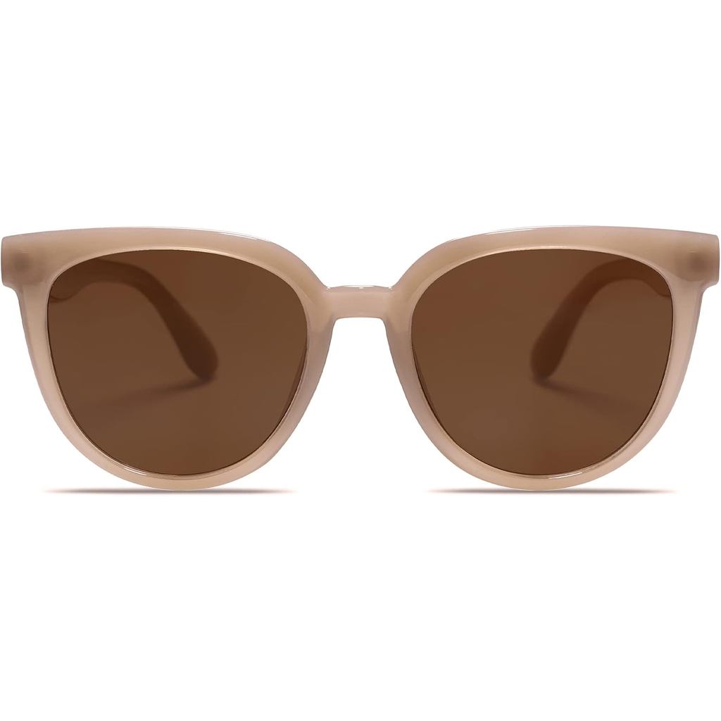 Óculos de Sol Polarizados Redondos Estilo Olho de Gato SOJOS para Mulheres, Moda, Proteção UV, Óculos de Sol SJ2175
