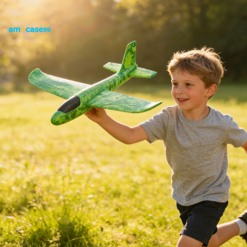 Children Flying Toy Colorful Airplane Eva Foam for Kids – Lightweight Hand-throwing Glider Outdoor Plane Educational a