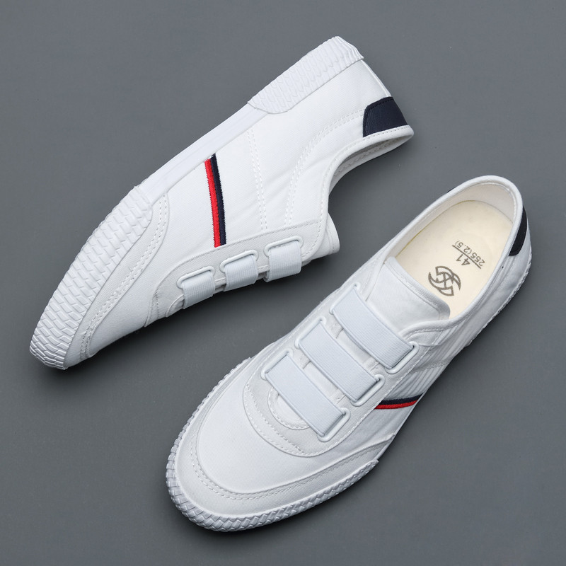 Sapatos de lona piscantes sapatos masculinos 2026 novo estilo primavera outono sapatos brancos casuais velhos sapatos de