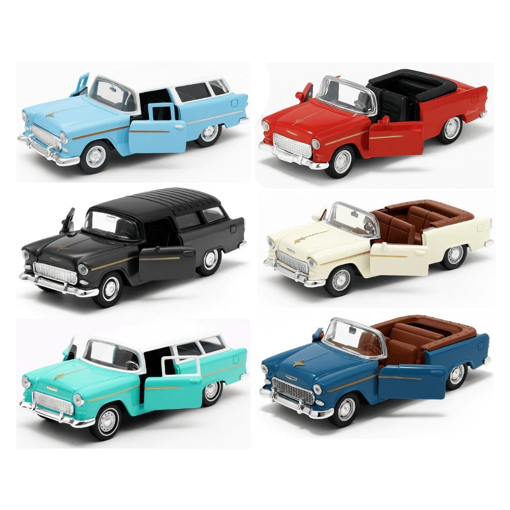 Carrinho Carro Miniatura Ferro Clássico Antigo Ficção Modelo Chevrolet Bel Air 1955