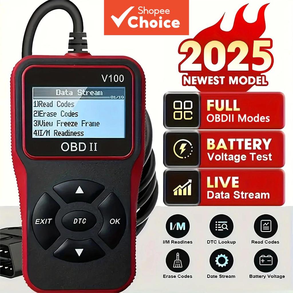 Scanner Automotivo OBD2 Leitor de Códigos, Testador de Tensão Veicular, Scanner de Códigos de Falha do Motor, Testador