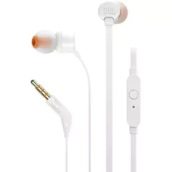 JBL T110 Branco Tune 110 Pure Bass Fone De Ouvido In Ear Com Fio Microfone JBLT110WHT