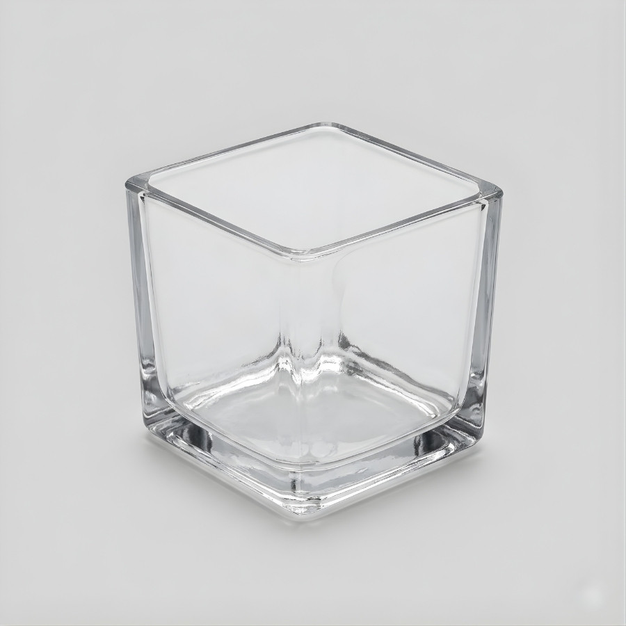 Pote de Vidro Quadrado para Vela - 7x7cm - 1 unidade - Rizzo