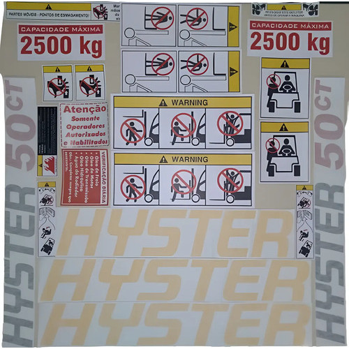 Kit Adesivo Empilhadeira Hyster 50ct - 50 Ct Amarelo
