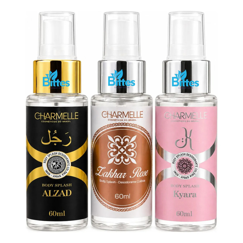 Kit 3 Body Splash Charmelle Cosméticos Alzad, Zakhar Kyara